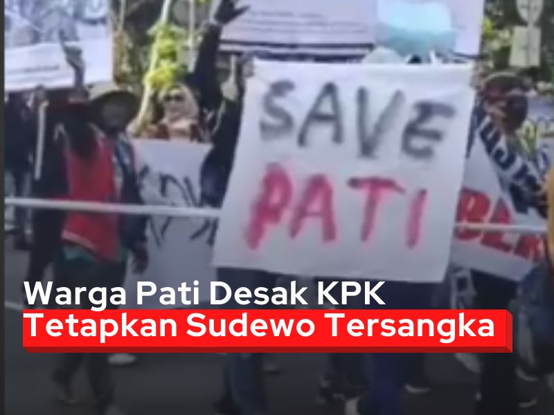 Ratusan masyarakat Kabupaten Pati menggelar aksi unjuk rasa di depan Gedung Merah Putih Komisi Pemberantasan Korupsi (KPK), Kuningan, Jakarta Selatan, Senin (1/9/2025).