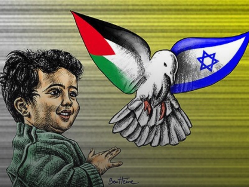 Perdamaian antara Palestina dan Israel tercapai.