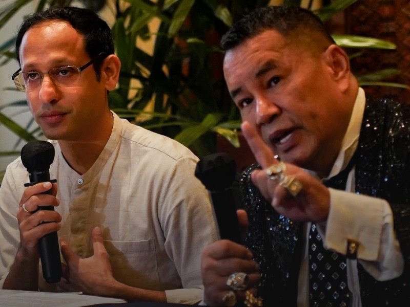 Mantan Menteri Pendidikan Nadiem Makarim dan Pengacara Hotman Paris.