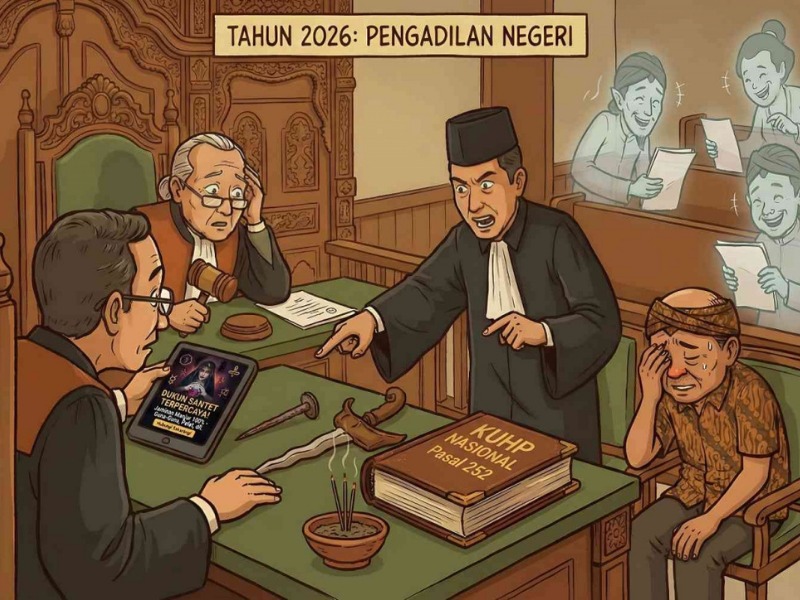 Ilustrasi ruang sidang pengadilan.