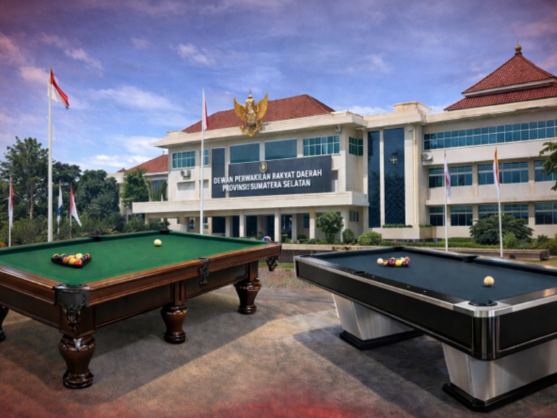 Ilustrasi meja billiard.